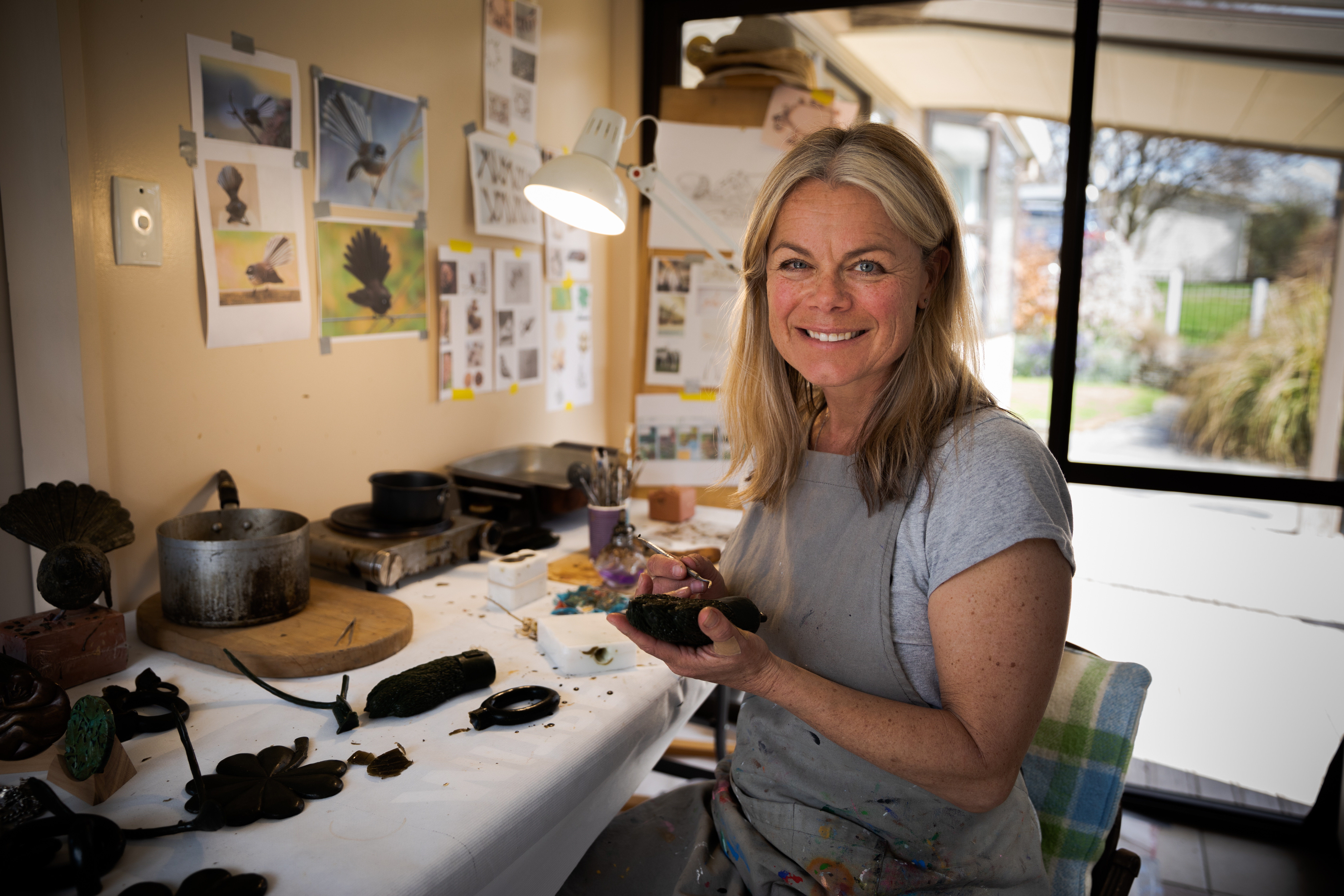 Fiona Garlick in her studio