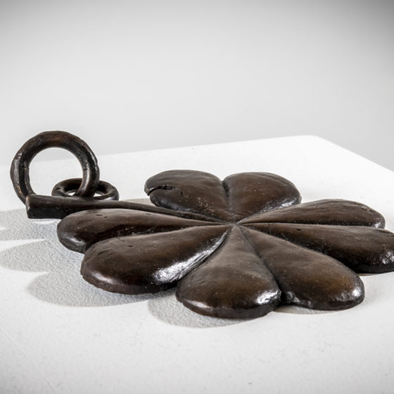 Bronze sculpture flawed leaf clover