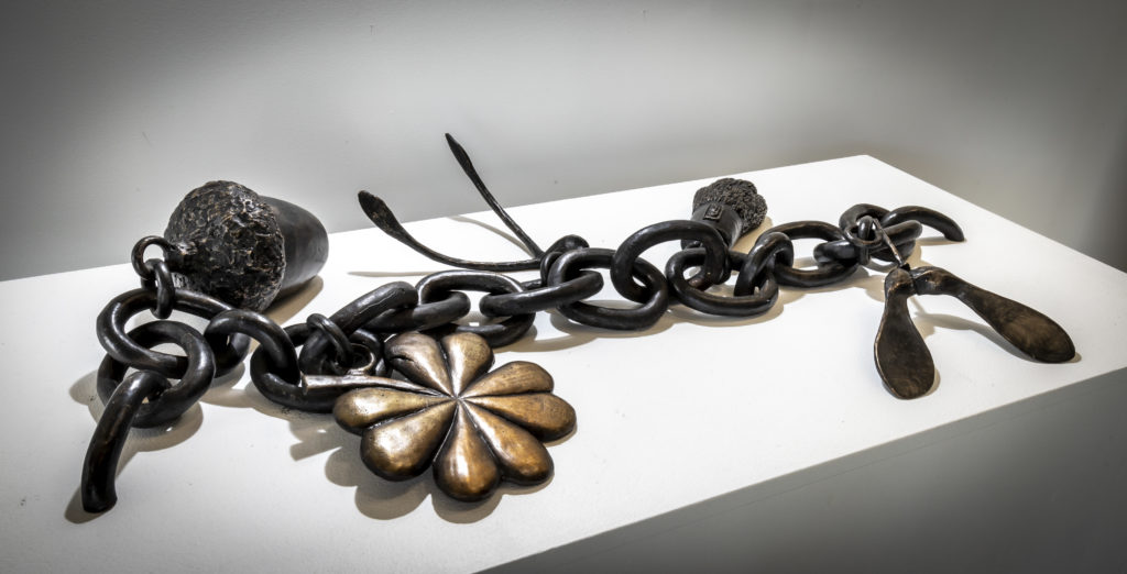 Giant Charm Bracelet(2020) bronze sculpture by Fiona Garlick