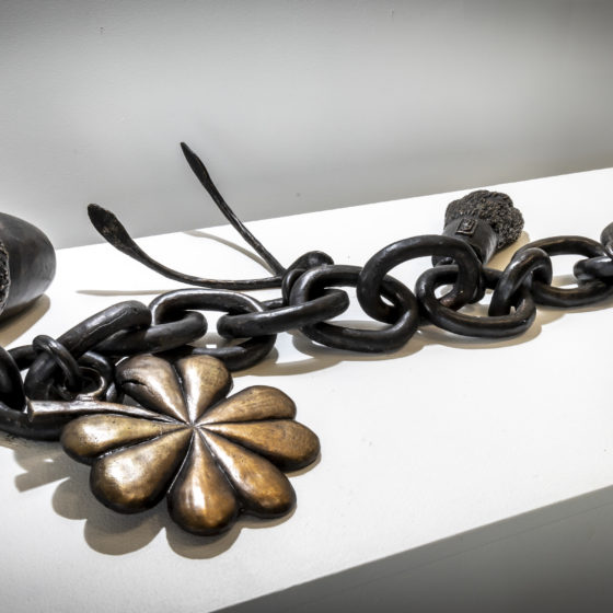 Giant Charm Bracelet(2020) bronze sculpture by Fiona Garlick